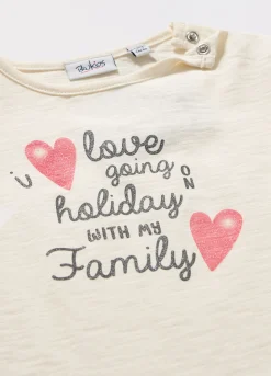 Blukids T-shirt in jersey slub di puro cotone neonata- T-shirt