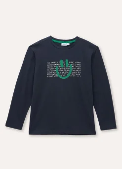 Blukids T-shirt in puro cotone a maniche lunghe ragazzo- T-shirt