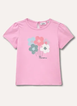 Blukids T-shirt in puro cotone con stampa neonata- T-shirt