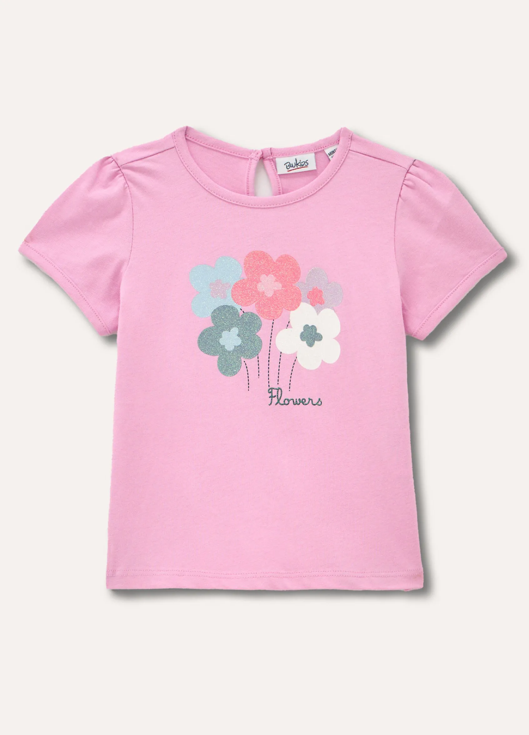 Blukids T-shirt in puro cotone con stampa neonata- T-shirt