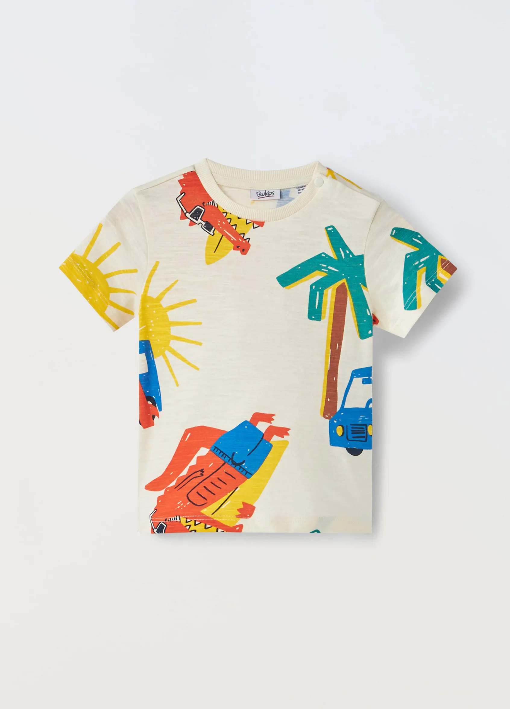 Blukids T-shirt in puro cotone con stampa neonato- T-shirt