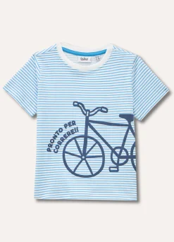 Blukids T-shirt in puro cotone con applicazione cornelly neonato- T-shirt