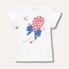 Blukids T-shirt in puro cotone con rouches bambina- T-shirt