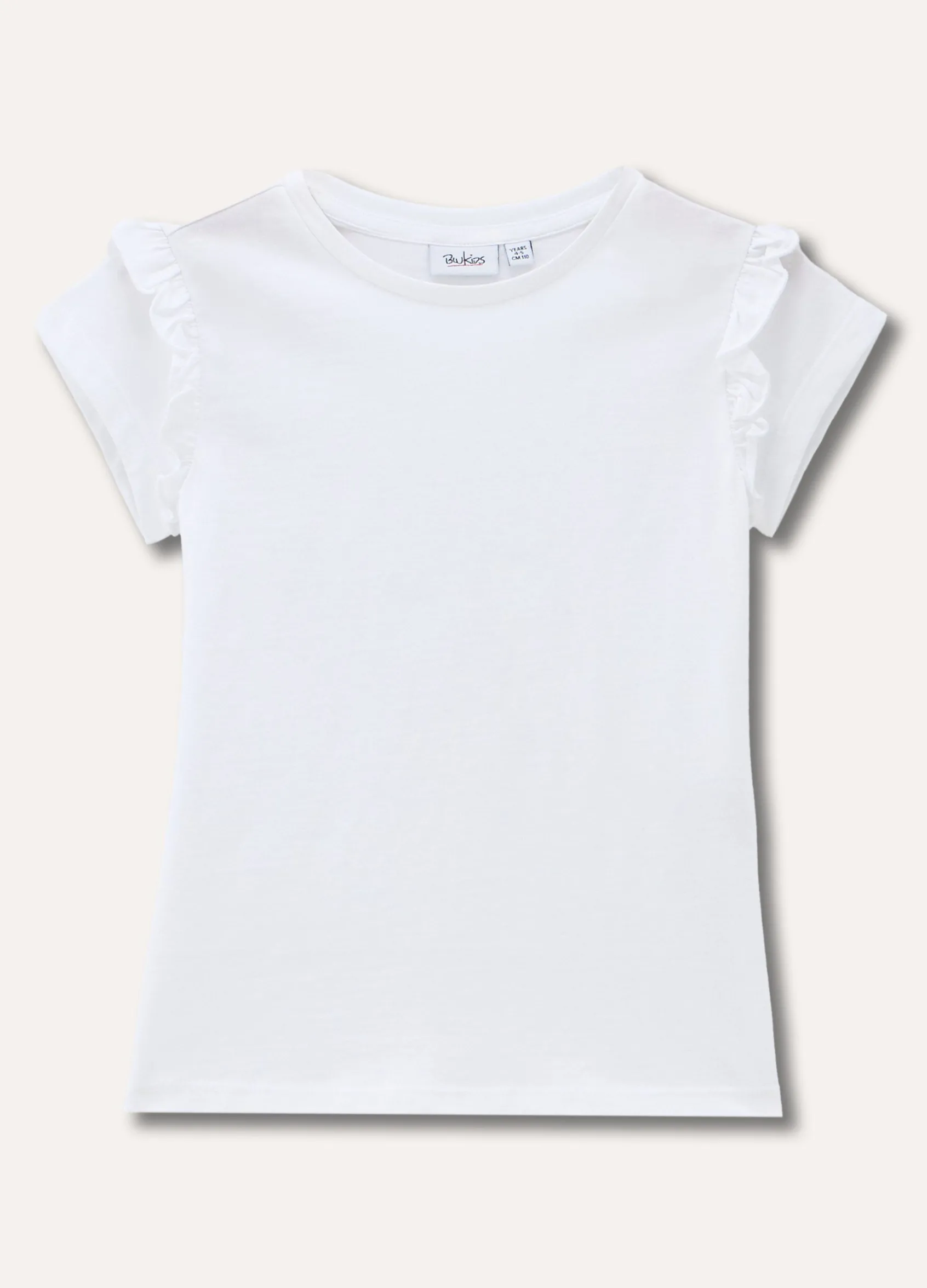 Blukids T-shirt in puro cotone con rouches bambina- T-shirt