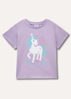 Blukids T-shirt in puro cotone con glitter bambina- T-shirt