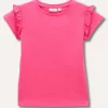 Blukids T-shirt in puro cotone con rouches bambina- T-shirt
