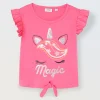 Blukids T-shirt in puro cotone con paillettes bambina- T-shirt