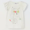 Blukids T-shirt in puro cotone con rouches bambina- T-shirt