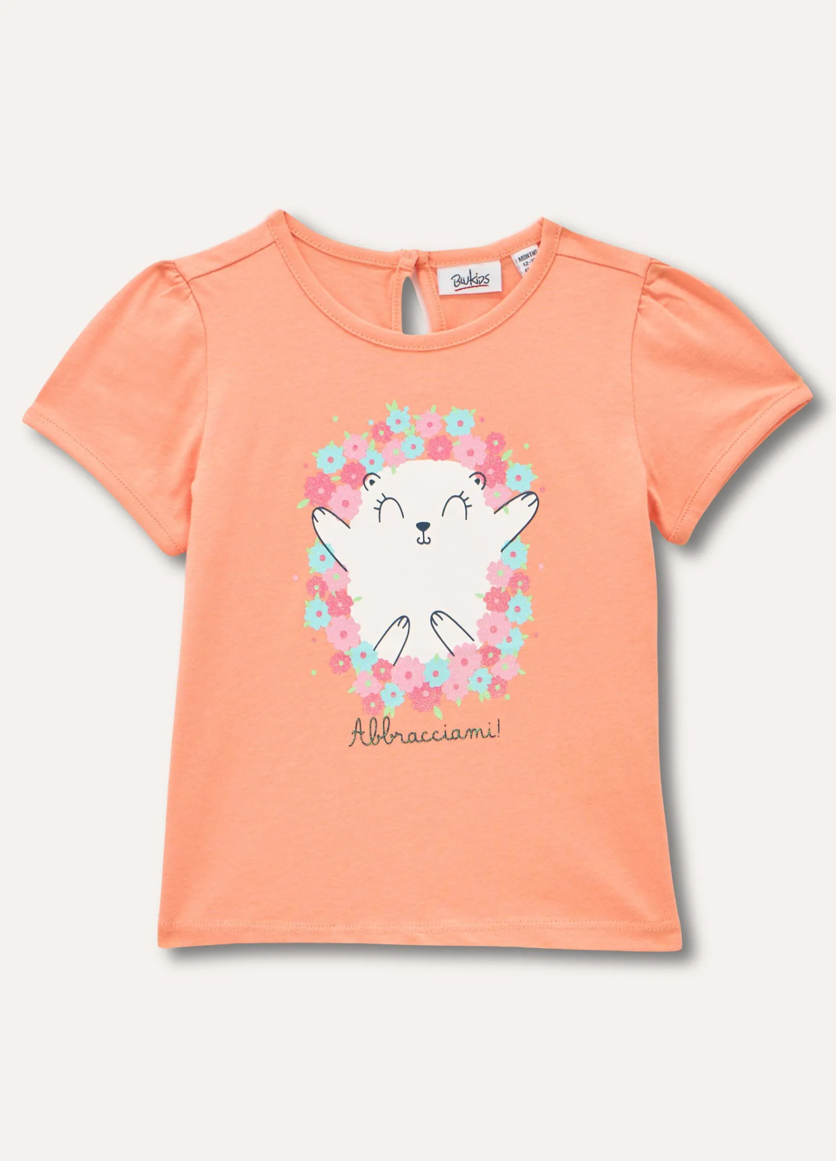 Blukids T-shirt in puro cotone con stampa neonata- T-shirt