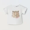 Blukids T-shirt in puro cotone con stampa neonata- T-shirt