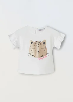 Blukids T-shirt in puro cotone con stampa neonata- T-shirt