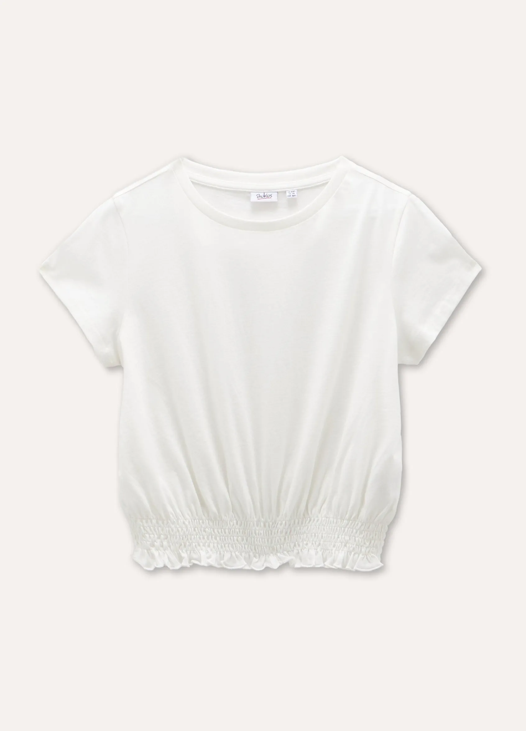 Blukids T-shirt in puro cotone con punto smock ragazza- T-shirt