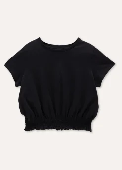 Blukids T-shirt in puro cotone con punto smock ragazza- T-shirt