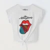Blukids T-shirt in puro cotone con nodo ragazza- T-shirt