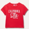 Blukids T-shirt in puro cotone con stampa ragazza- T-shirt