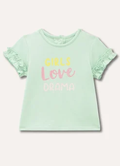 Blukids T-shirt in puro cotone con rouches neonata- T-shirt