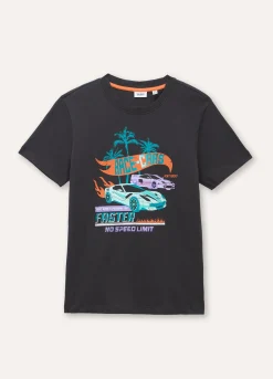 Blukids T-shirt in puro cotone con stampa ragazzo- T-shirt