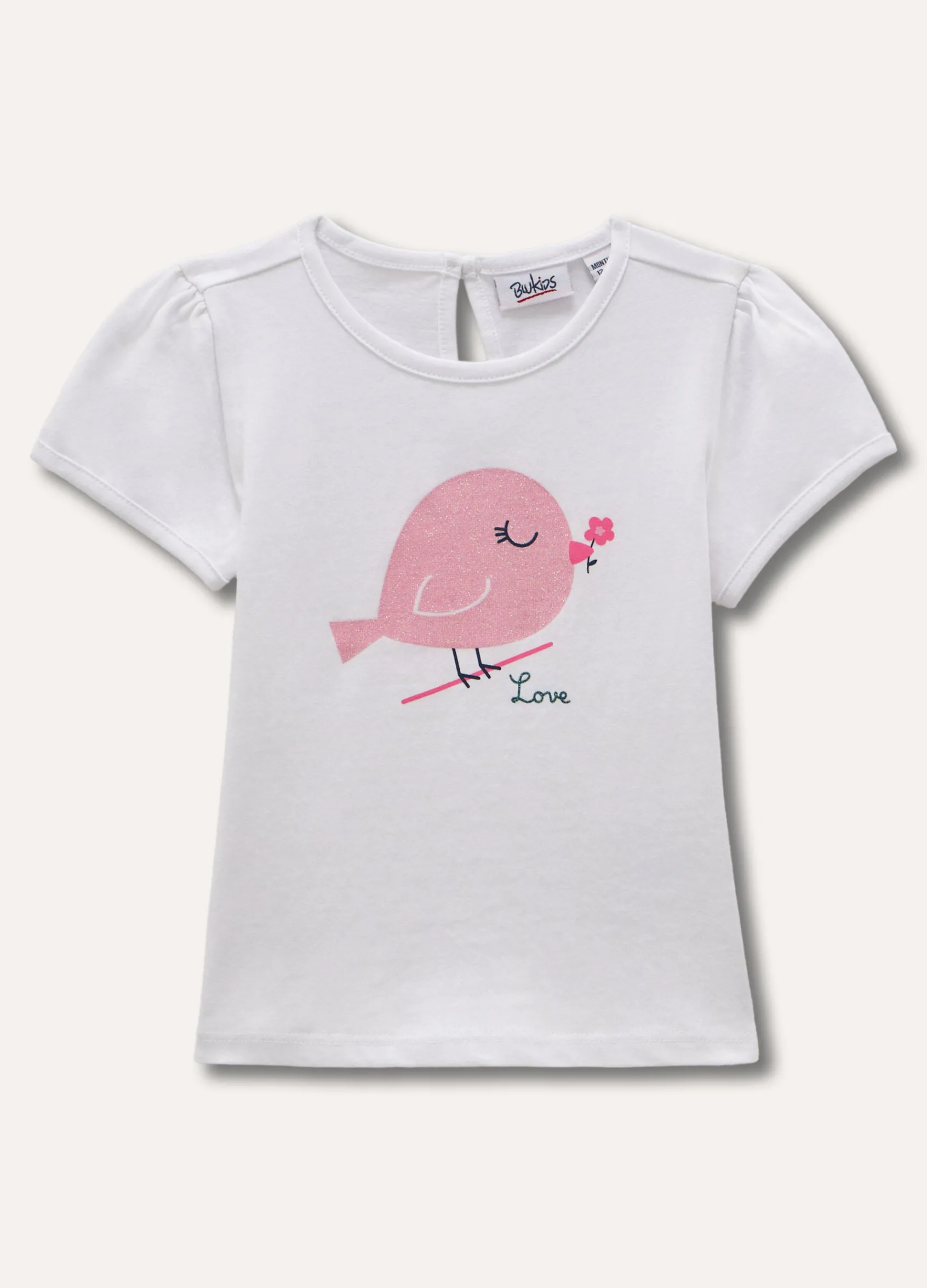 Blukids T-shirt in puro cotone con stampa neonata- T-shirt