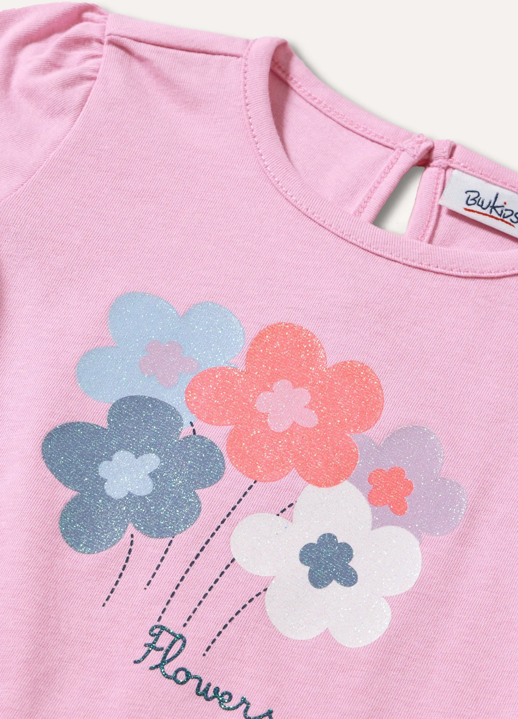 Blukids T-shirt in puro cotone con stampa neonata- T-shirt