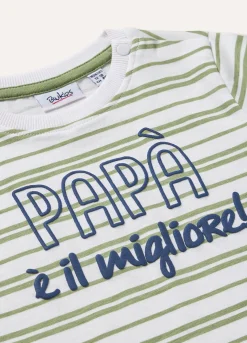 Blukids T-shirt in puro cotone con applicazione cornelly neonato- T-shirt