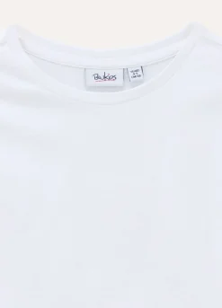Blukids T-shirt in puro cotone con rouches bambina- T-shirt
