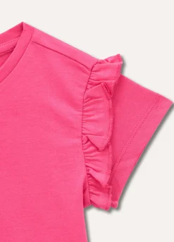 Blukids T-shirt in puro cotone con rouches bambina- T-shirt