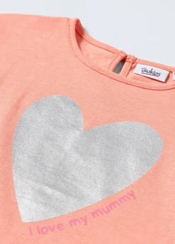Blukids T-shirt in puro cotone con stampa neonata- T-shirt