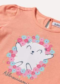 Blukids T-shirt in puro cotone con stampa neonata- T-shirt