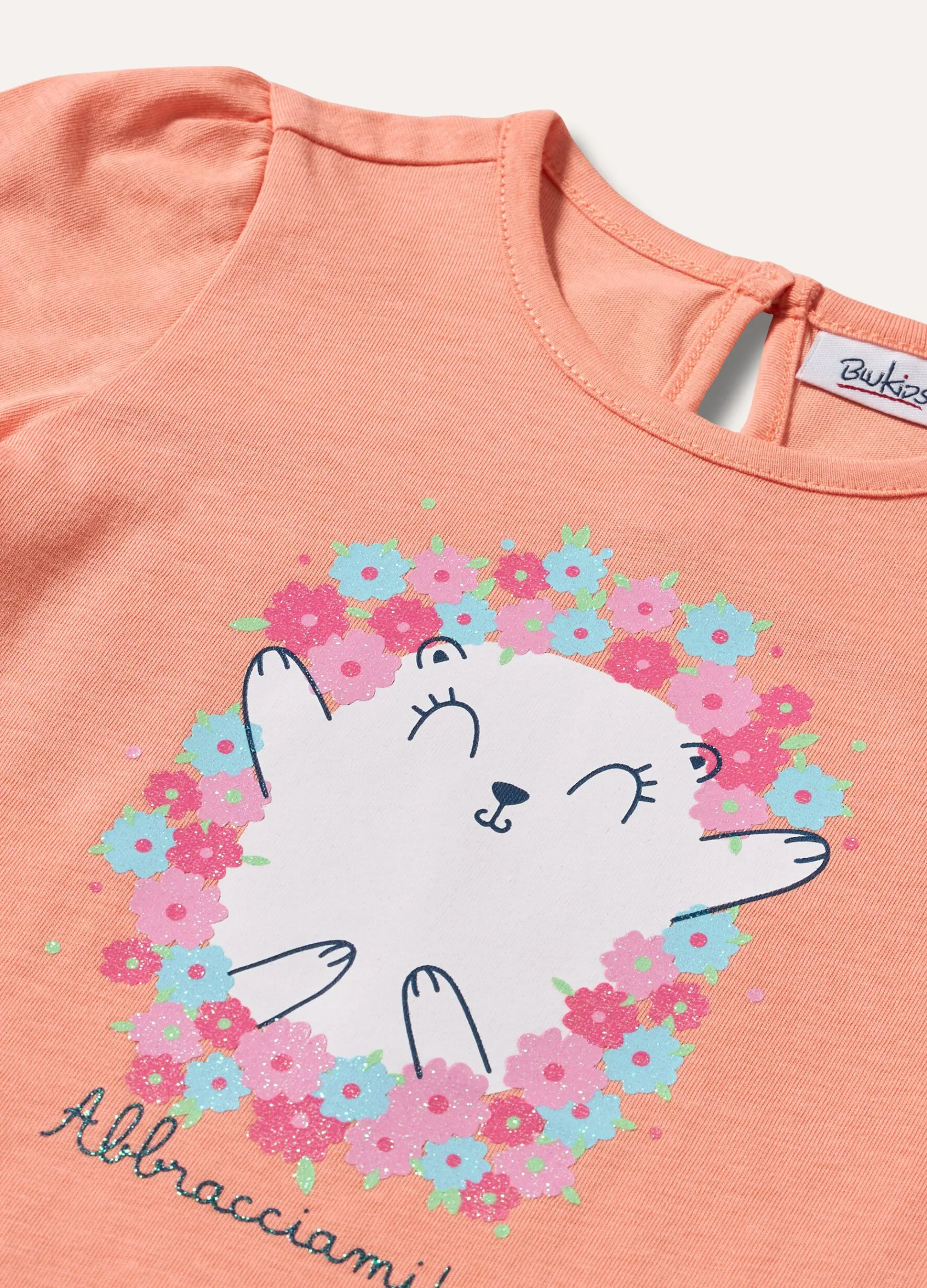 Blukids T-shirt in puro cotone con stampa neonata- T-shirt