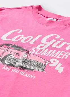 Blukids T-shirt in puro cotone con stampa ragazza- T-shirt