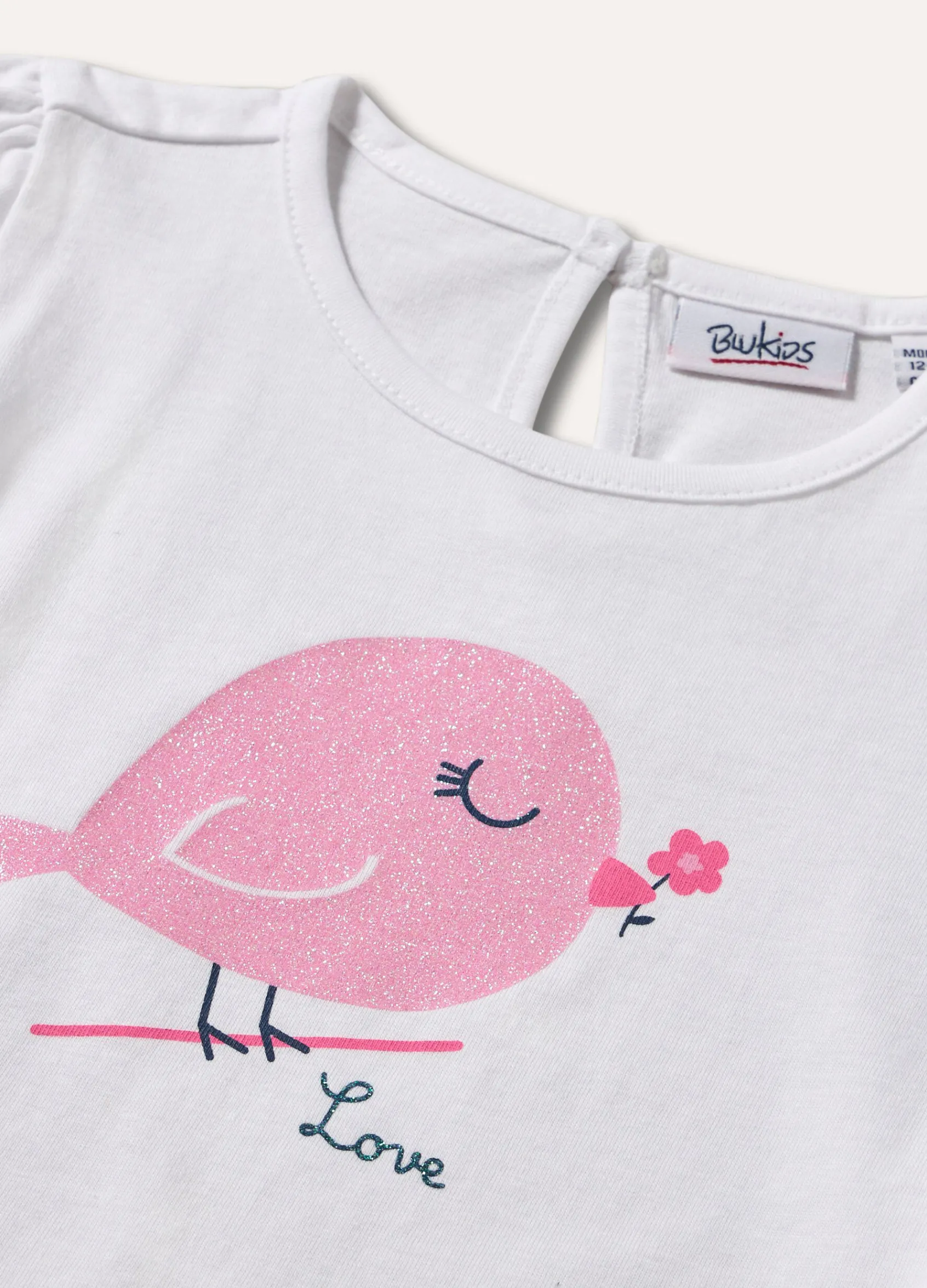 Blukids T-shirt in puro cotone con stampa neonata- T-shirt