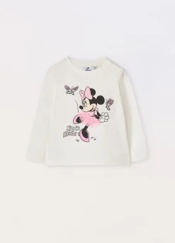 Blukids T-shirt Minnie in cotone stretch a maniche lunghe neonata- T-shirt