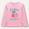 Blukids T-shirt rigata in puro cotone bambina- T-shirt