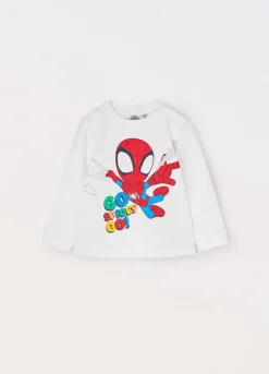 Blukids T-shirt Spidey a maniche lunghe in puro cotone neonato- T-shirt