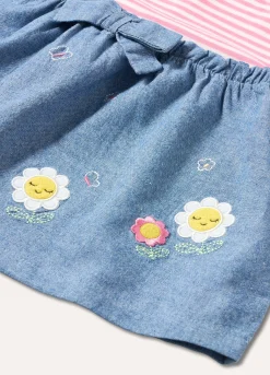 Blukids Vestitino in puro cotone con ricami neonata- Vestitini