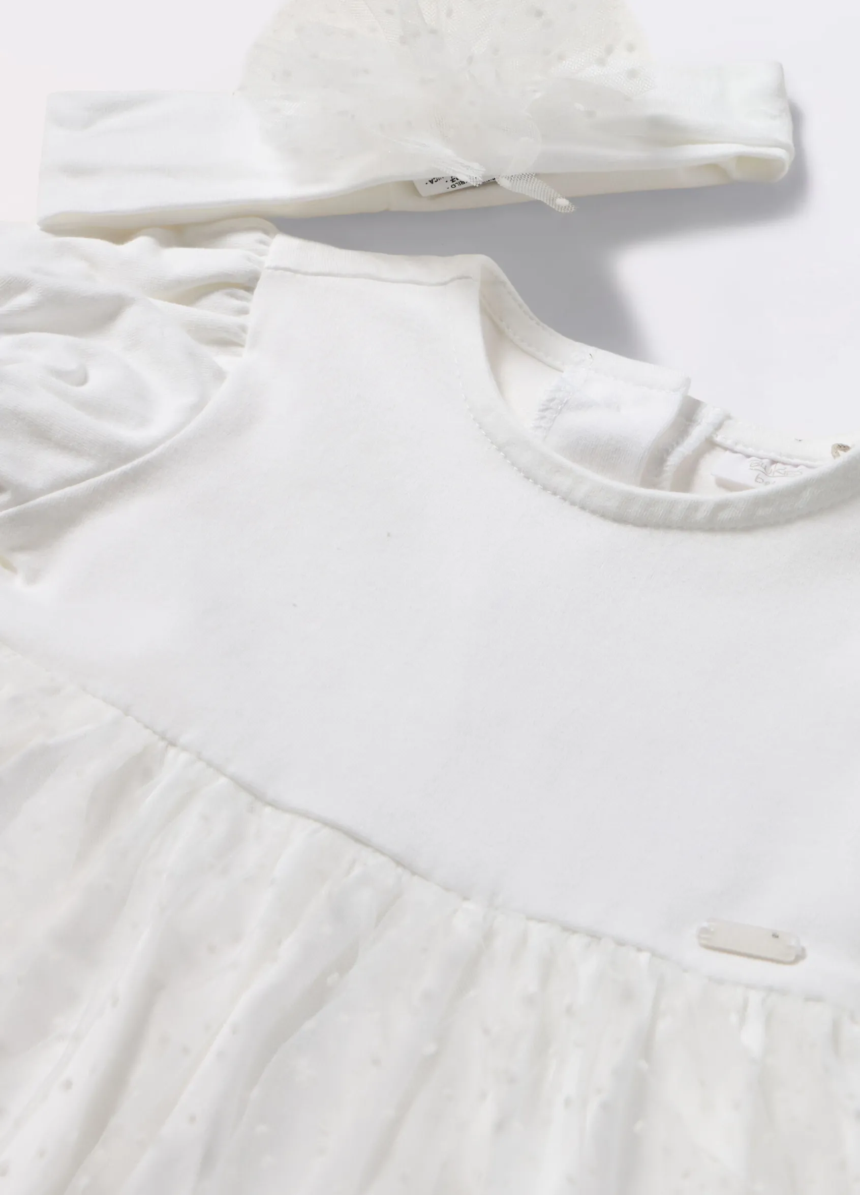 Blukids Vestito + fascetta in jersey di cotone stretch neonata- Vestitini
