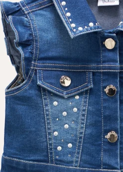 Blukids Vestito con top in denim di cotone stretch bambina- Vestiti