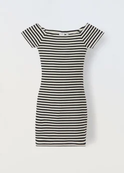 Blukids Vestito corto a righe in cotone stretch ragazza- Vestiti