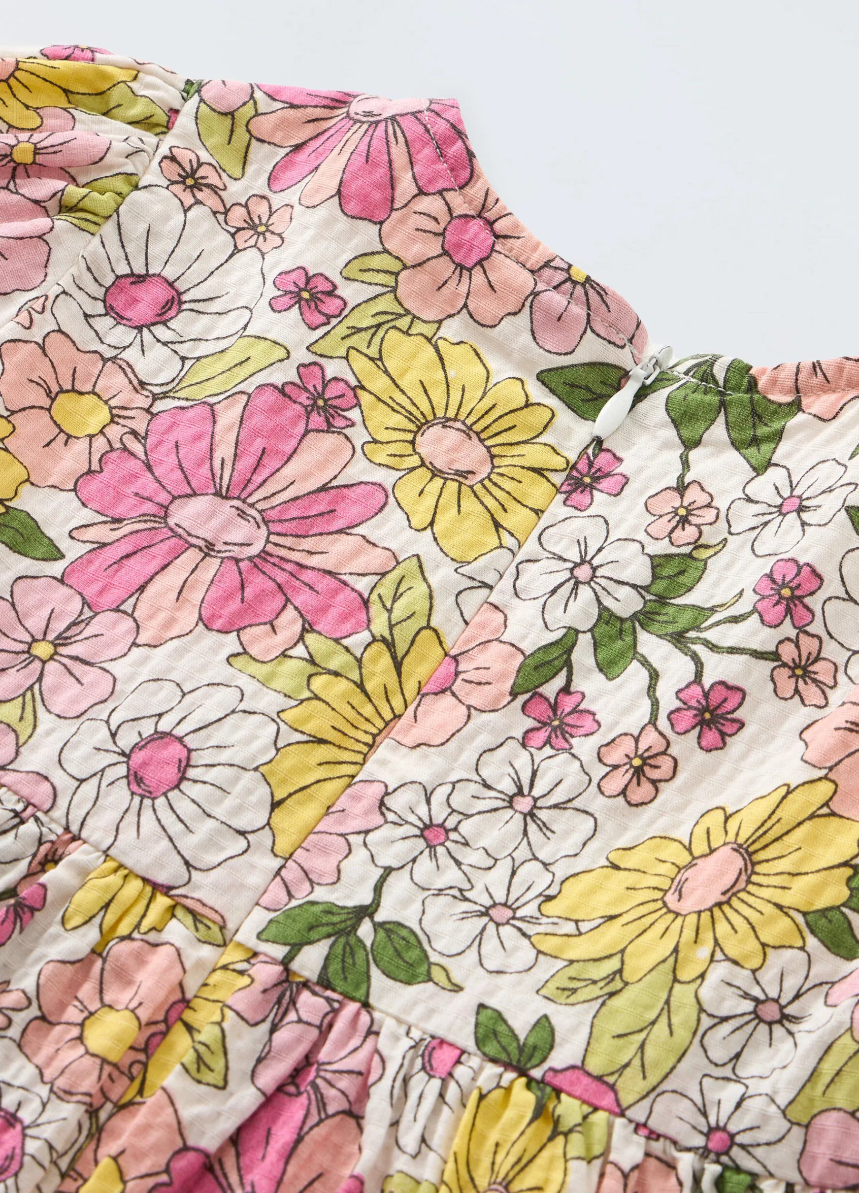 Blukids Vestito floreale in cotone stretch neonata- Vestitini