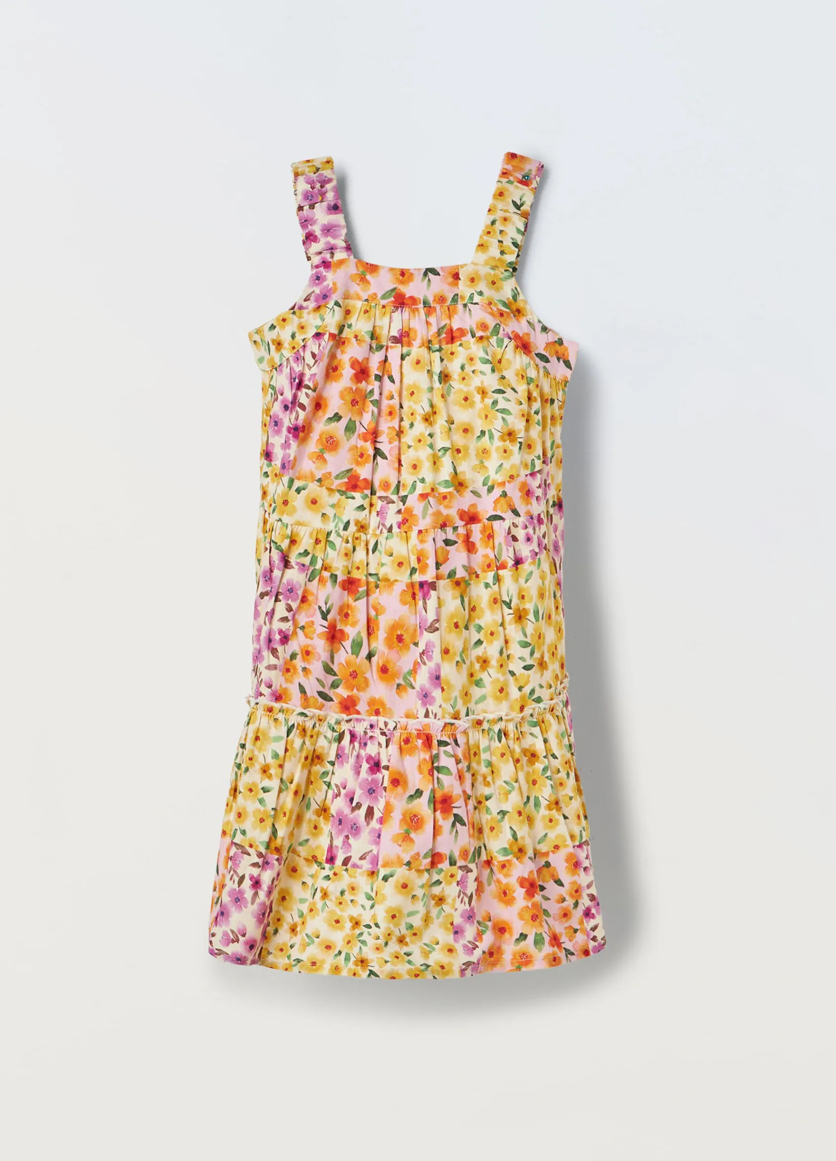 Blukids Vestito floreale in puro cotone bambina- Vestiti