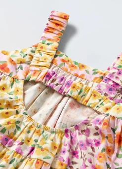 Blukids Vestito floreale in puro cotone bambina- Vestiti
