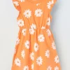 Blukids Vestito in cotone stretch a fiori bambina- Vestiti