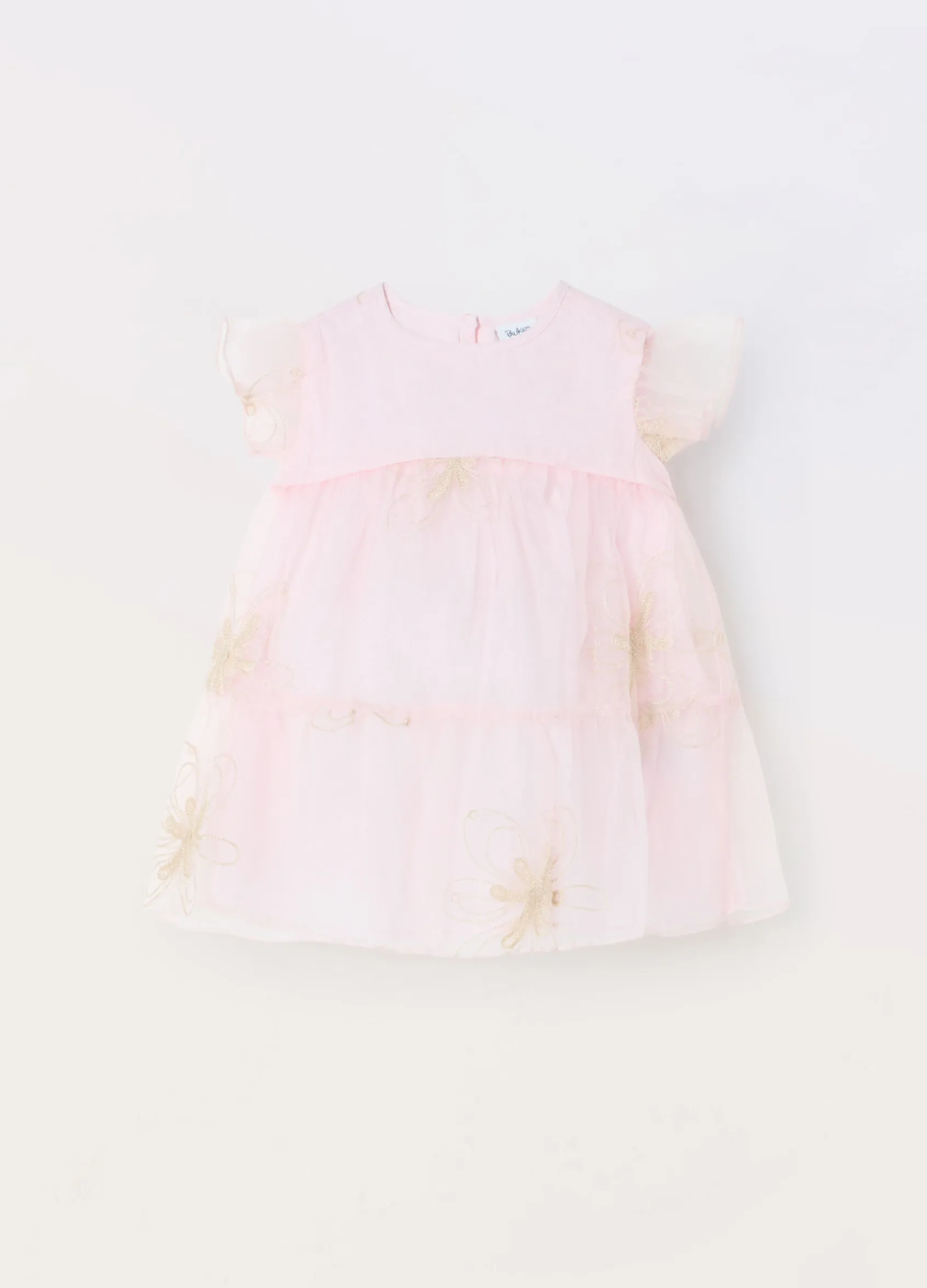 Blukids Vestito in organza con ricami neonata- Vestitini