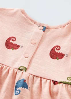 Blukids Vestito in puro cotone con stampa neonata- Vestitini