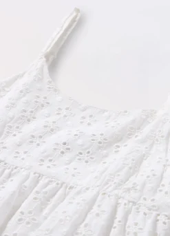 Blukids Vestito in puro cotone sangallo ragazza- Vestiti