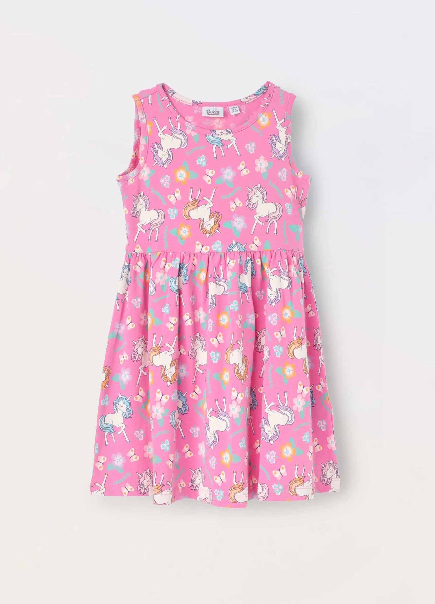 Blukids Vestito smanicato in jersey di cotone stretch bambina- Vestiti