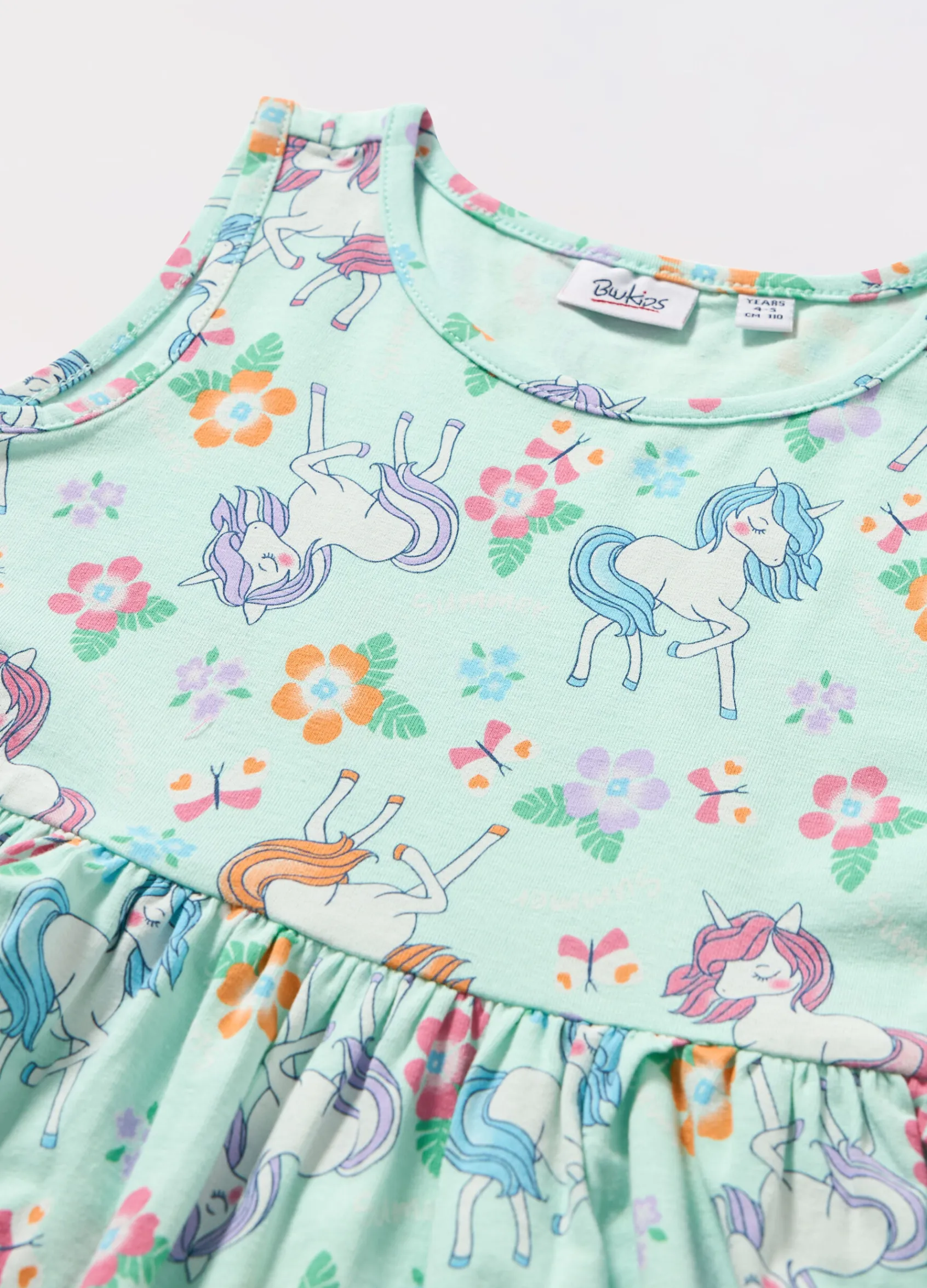 Blukids Vestito smanicato in jersey di cotone stretch bambina- Vestiti
