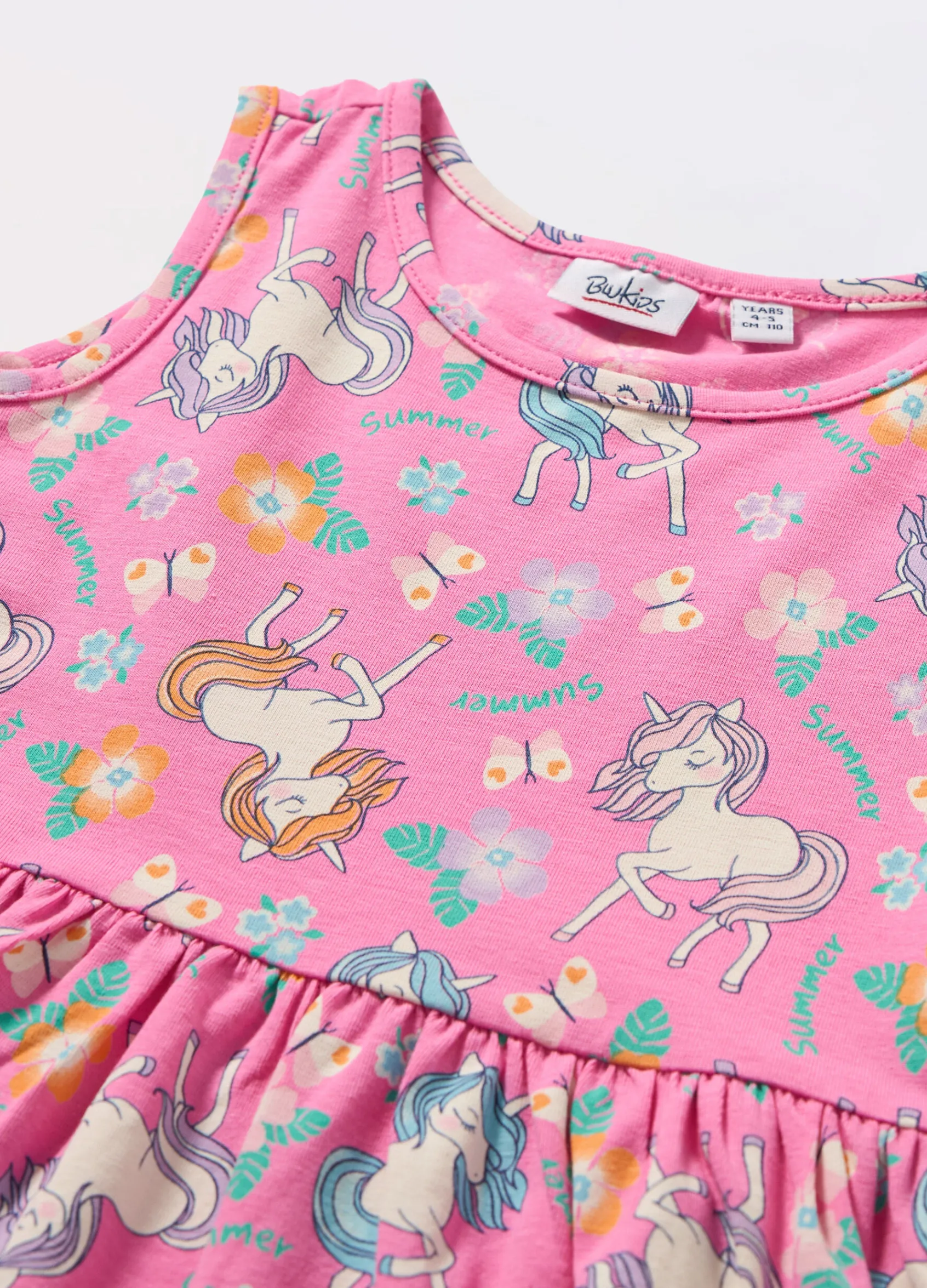 Blukids Vestito smanicato in jersey di cotone stretch bambina- Vestiti
